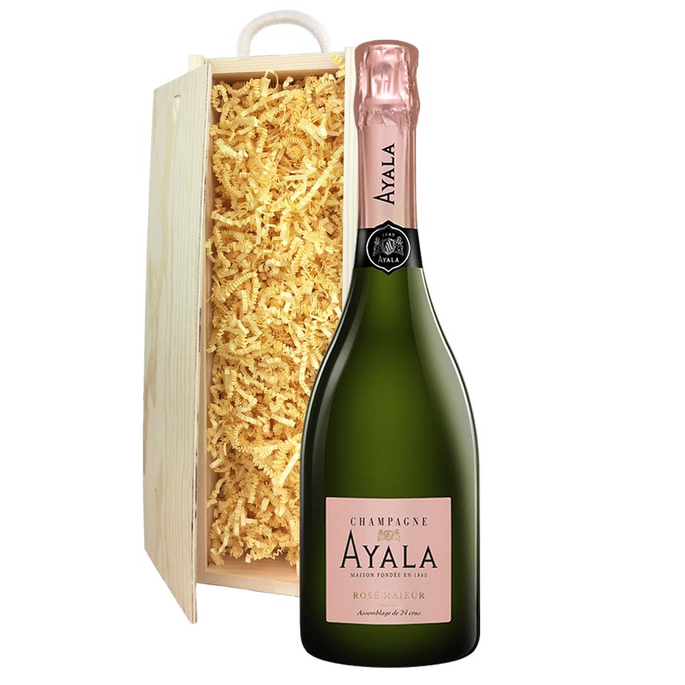 Ayala Rose Majeur Champagne 75cl In Pine Gift Box